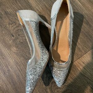 Journee Collection- Sparkly Silver Heels- Size 7.5